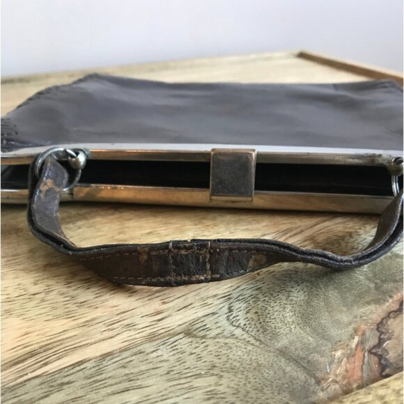 Antique Genuine 1920s Leather Handbag - Picture 4 of 8